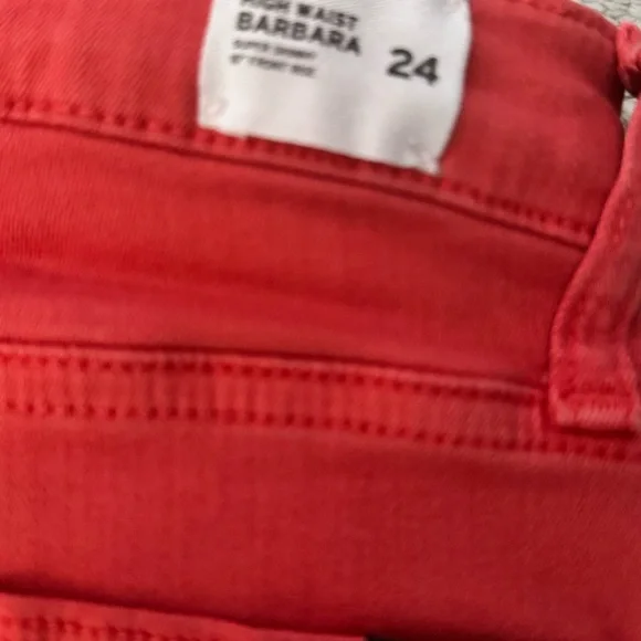 Hudson Faded Red High Waist Super Skinny Jeans